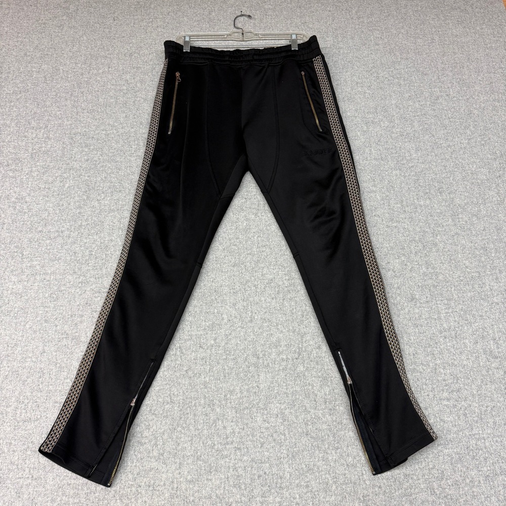 Karter | Track Pants | 28 | Black | Side Stripe Zipper Pockets Ankle Zips Jogger